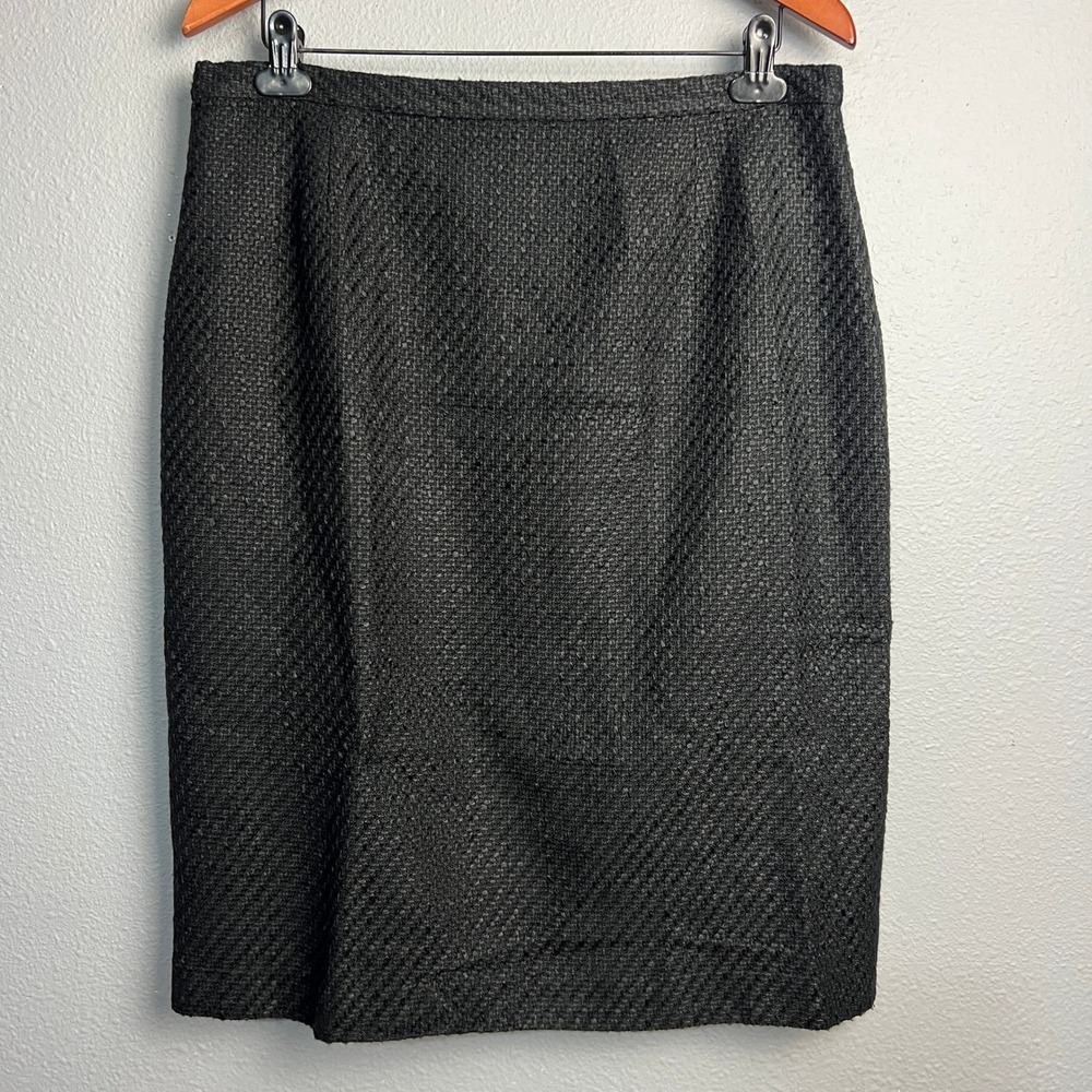 Talbots Black Tweed Textured Pencil Skirt‎ Career Office Professional Classic 16